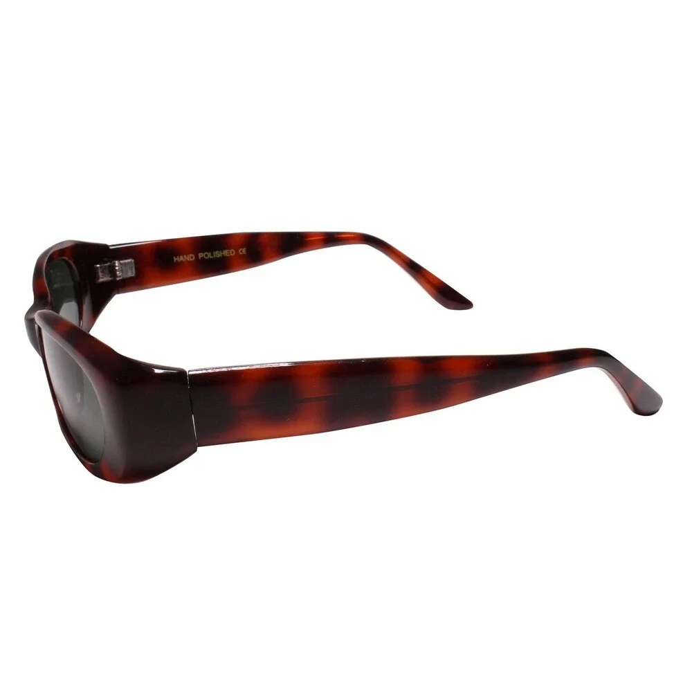 Dead Stock Genuine Vintage Old Fashioned Thick Frame Brown Rectangle Sunglasses